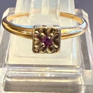 Antique 14k yellow and white Gold  tourmaline Ring  estate